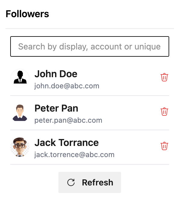View and Remove Followers Screenshot